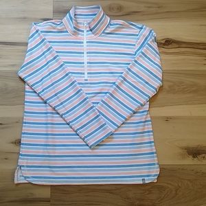 EUC Talbot's Pink/Blue Quarter Zip Sweatshirt S
